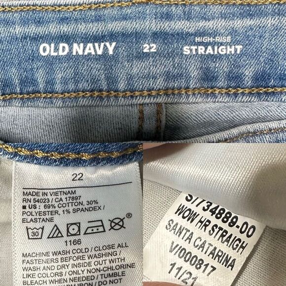 Old Navy Jeans Women's 22 High Rise Straight Light Wash Denim - Picture 6 of 6